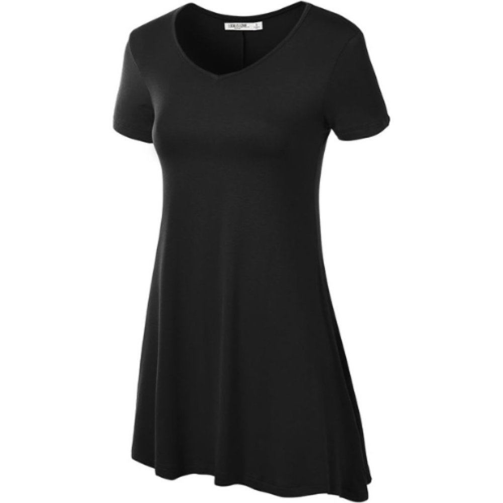 Tunic Top - Short Sleeve Black